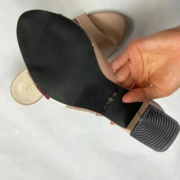 PENNE Pink Slide-On Heeled Sandals - Picture 4 of 5